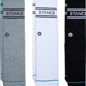 Stance Men's Socks - Gray, White, and Black MULTI PACK OF THREE MULT SIZE NWT